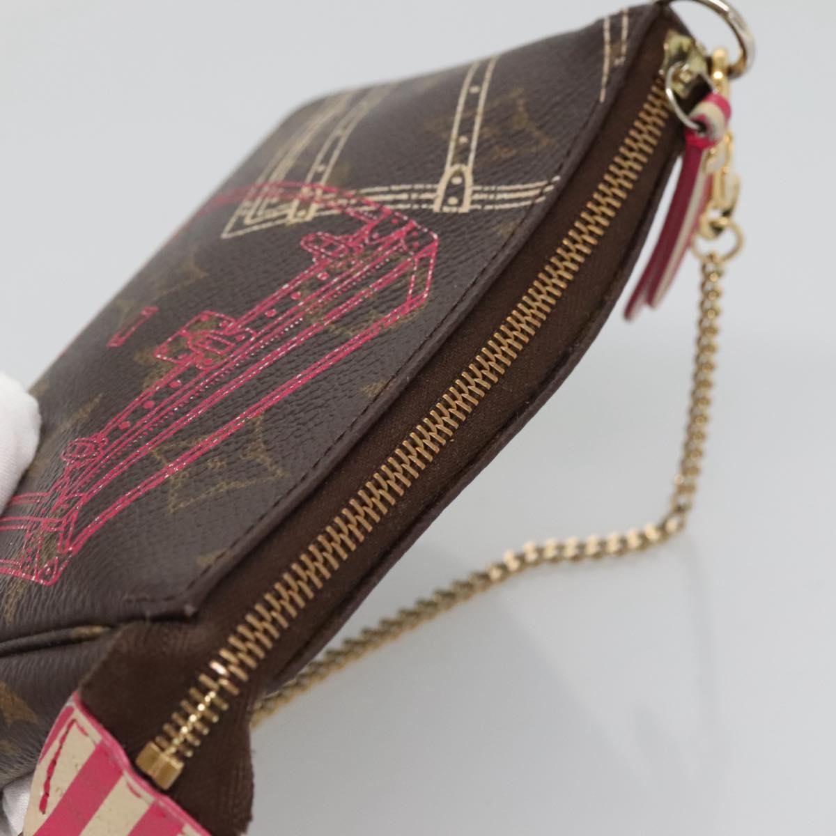 LOUIS VUITTON Christmas Only Mini Pochette Accessoires Pouch M58501 Auth 136593