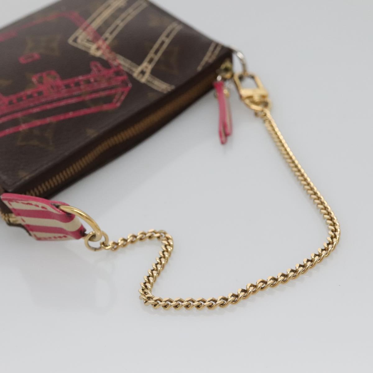 LOUIS VUITTON Christmas Only Mini Pochette Accessoires Pouch M58501 Auth 136593