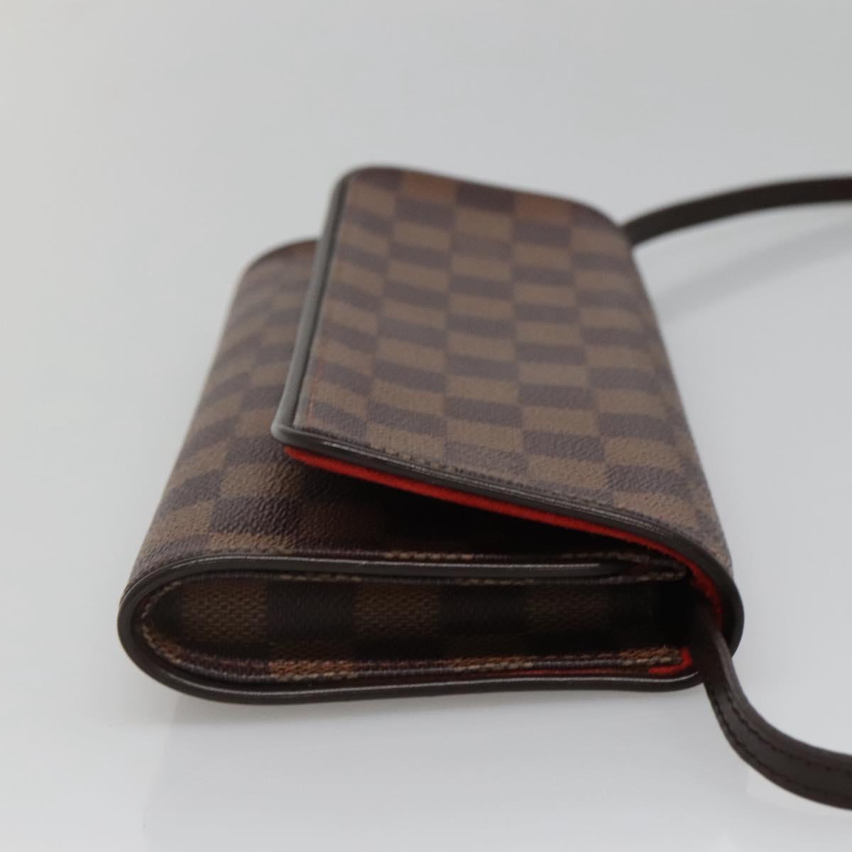 LOUIS VUITTON Damier Ebene Pochette Twin GM Shoulder Bag SPO LV Auth 136595V