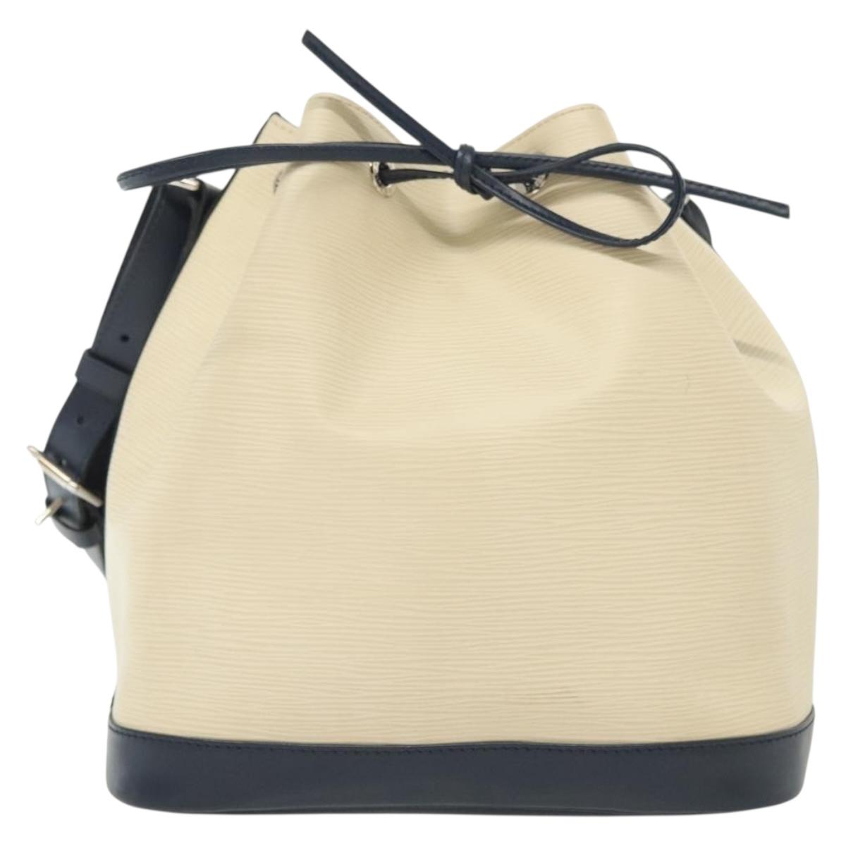 LOUIS VUITTON Epi Bicolor Petit Noe Shoulder Bag White Navy M40881 Auth 136597