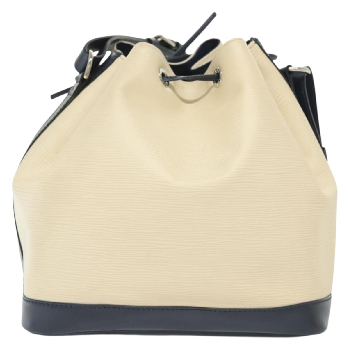 LOUIS VUITTON Epi Bicolor Petit Noe Shoulder Bag White Navy M40881 Auth 136597