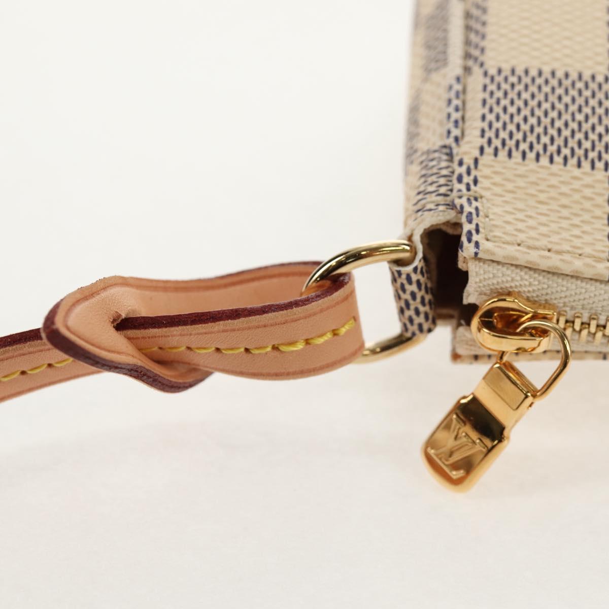 LOUIS VUITTON Damier Azur Pochette Accessoires Pouch N51986 LV Auth 136598M