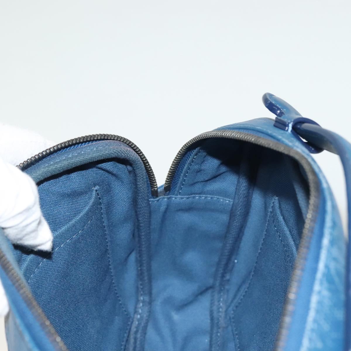 LOUIS VUITTON Damier Infini Ambreil Bag Leather Blue N41354 LV Auth 136610