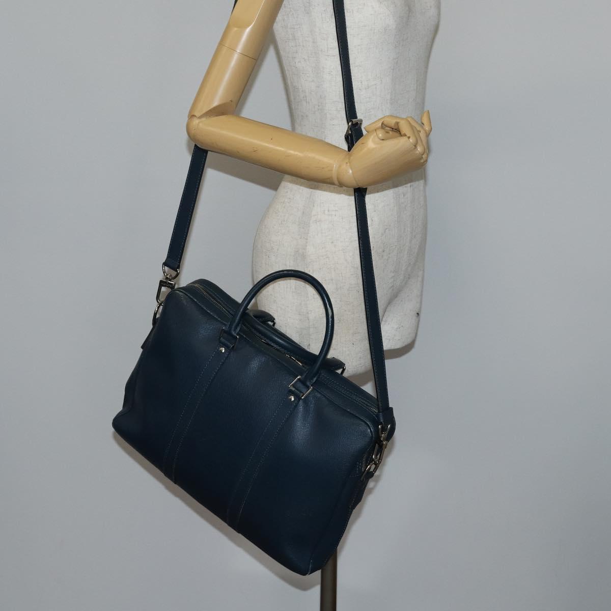 LOUIS VUITTON Taiga Porte Documents Voyage PM Bag 2way Blue M30639 Auth 136614