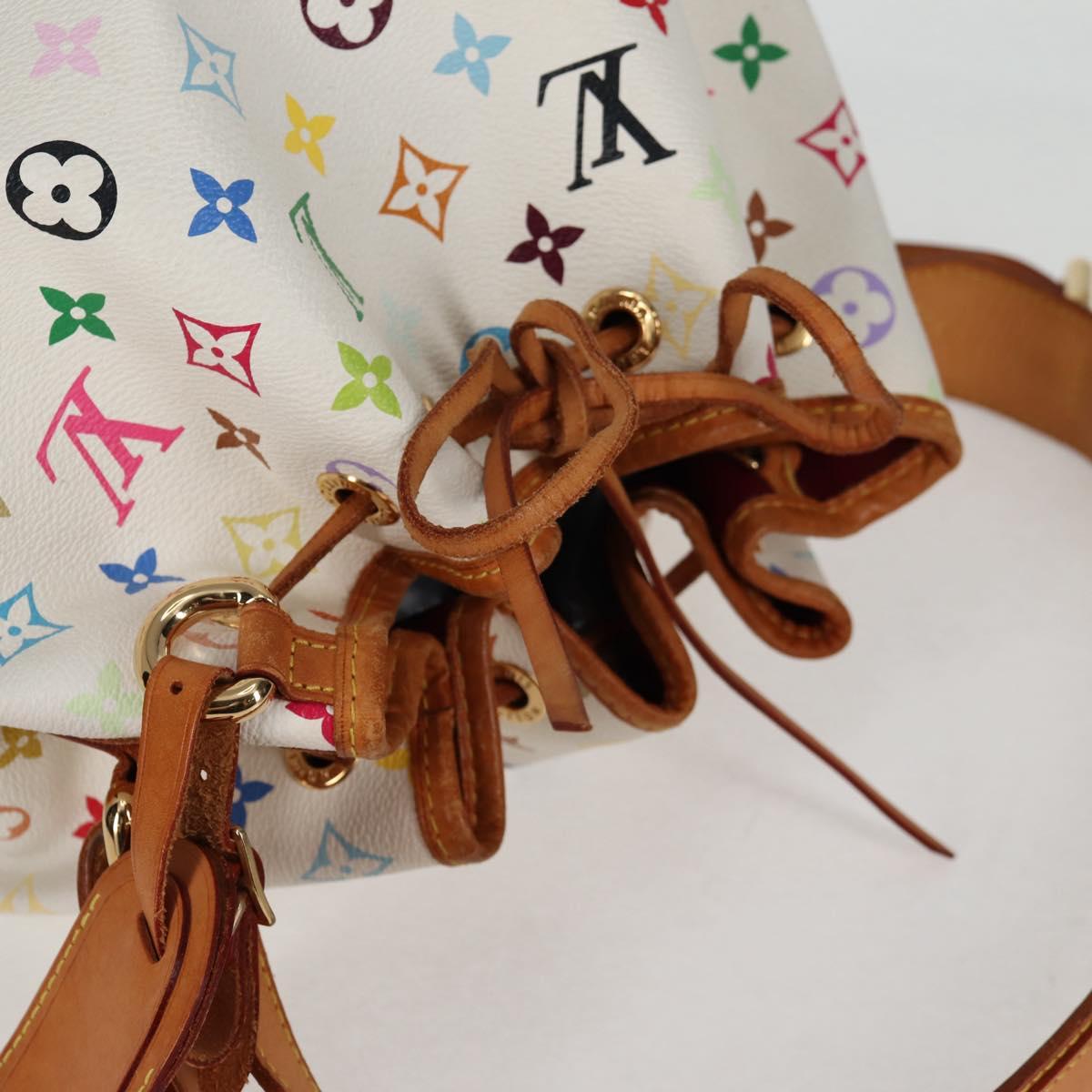 LOUIS VUITTON Monogram Multicolor Petit Noe Bag White M42229 LV Auth 136626V