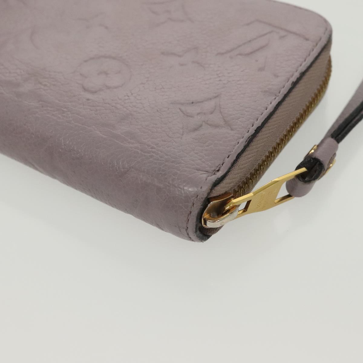 LOUIS VUITTON Monogram Empreinte Zippy Wallet Purple M83225 LV Auth 136652
