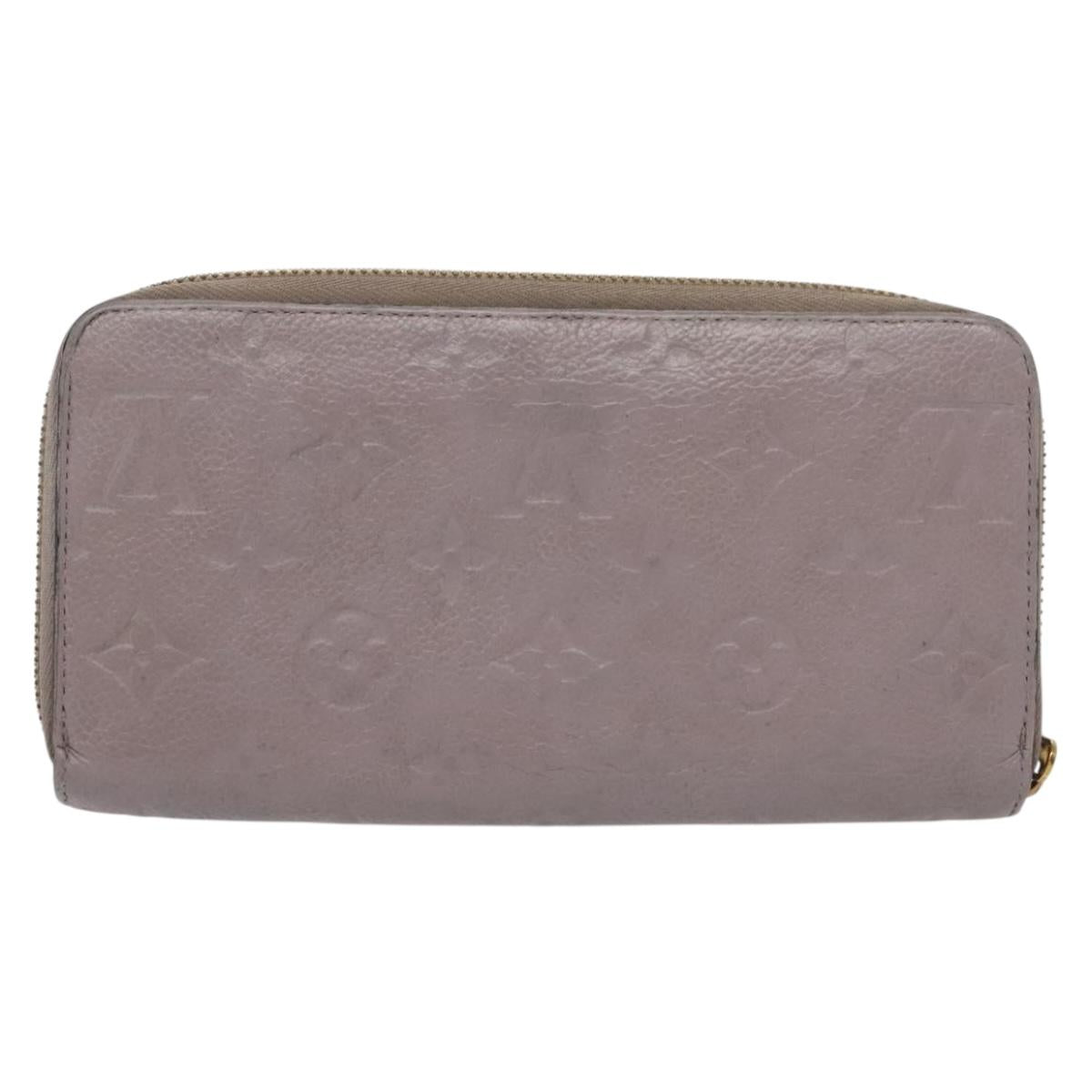 LOUIS VUITTON Monogram Empreinte Zippy Wallet Purple M83225 LV Auth 136652