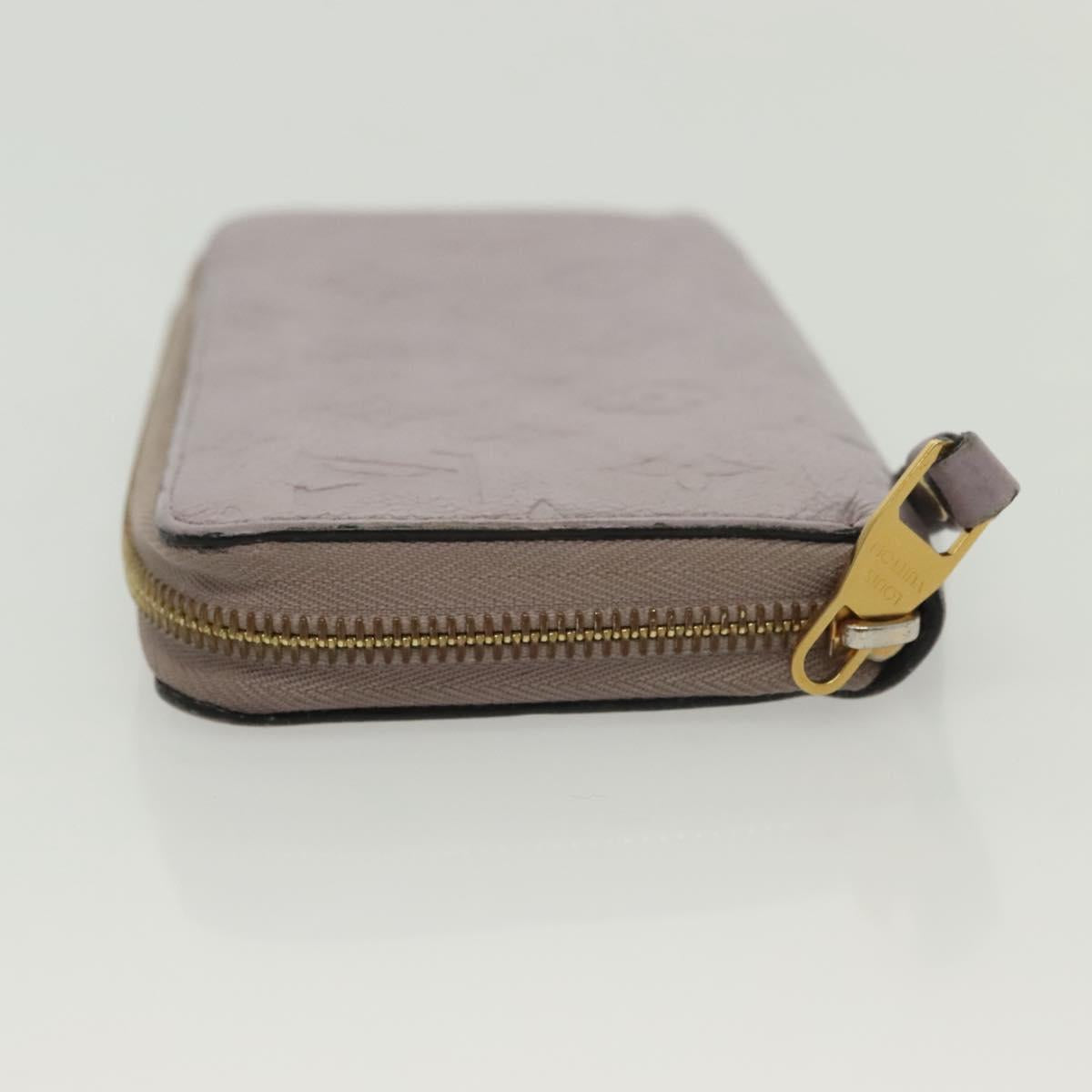 LOUIS VUITTON Monogram Empreinte Zippy Wallet Purple M83225 LV Auth 136652