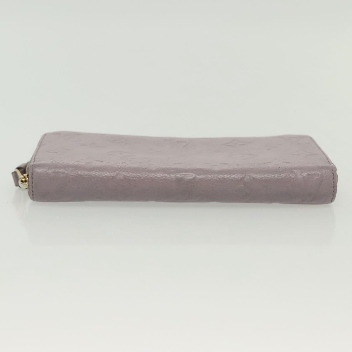 LOUIS VUITTON Monogram Empreinte Zippy Wallet Purple M83225 LV Auth 136652