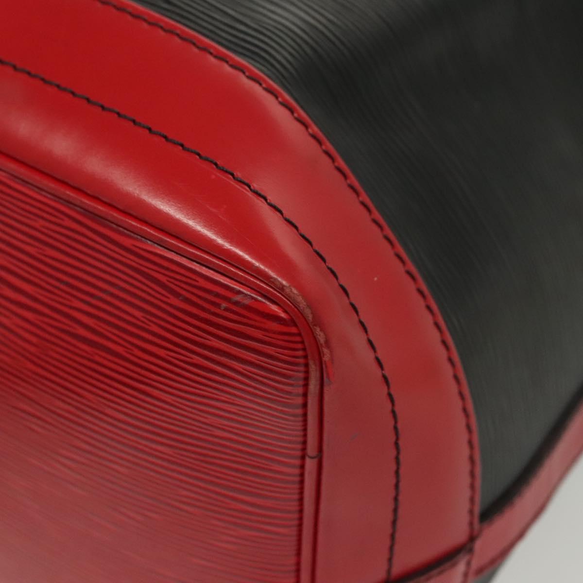 LOUIS VUITTON Epi Noe Shoulder Bag Bicolor Black Red M44017 LV Auth 136663