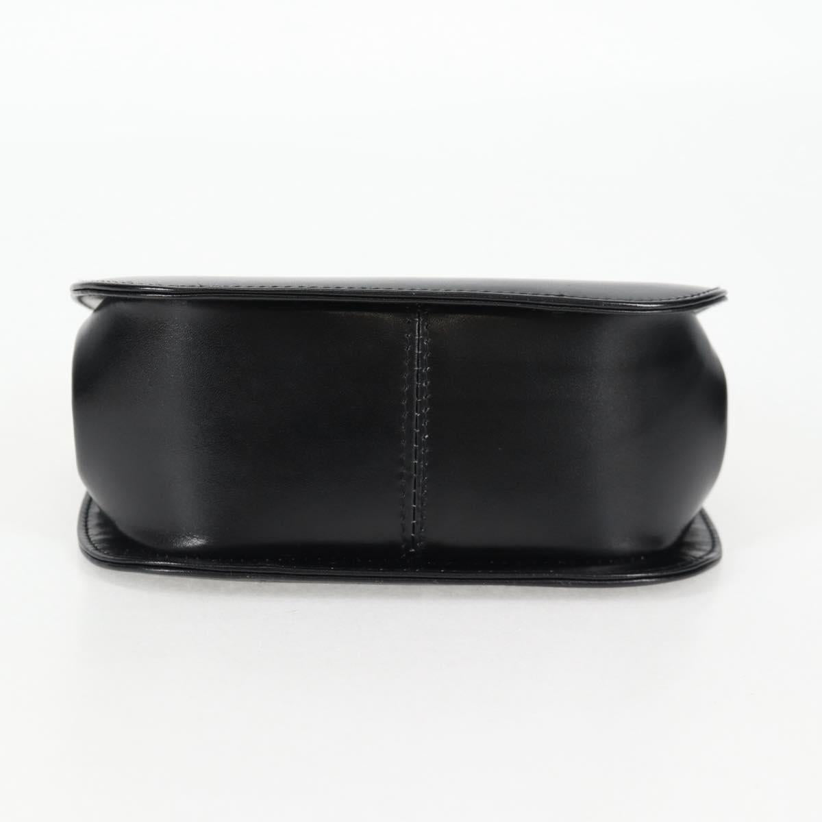 Salvatore Ferragamo Gancini Hand Bag Leather Black Gold Auth 136667V