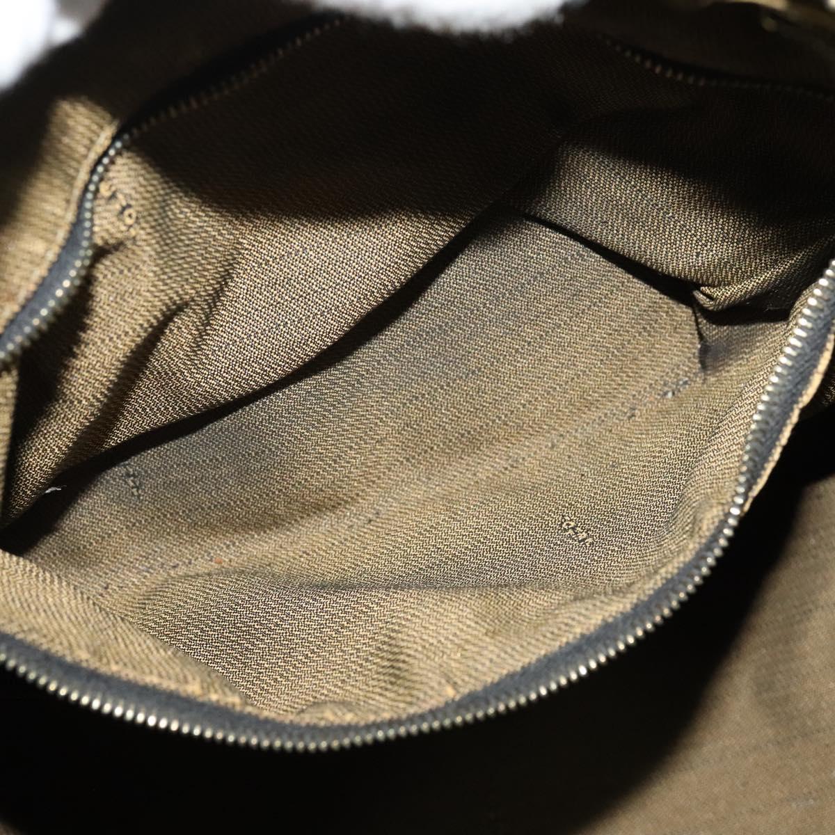 FENDI Zucca Canvas Vanity Pouch Black Brown Auth 136668