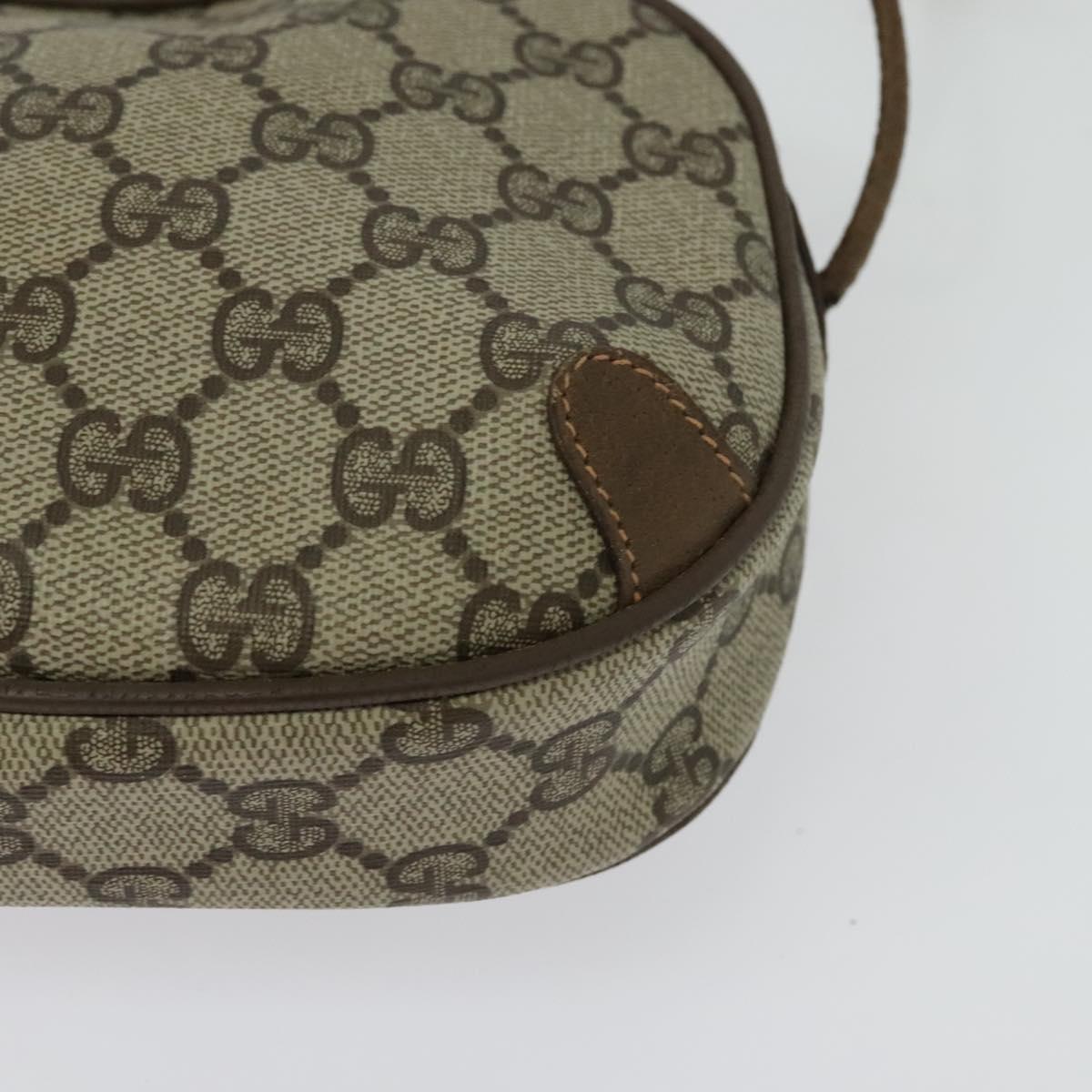 GUCCI GG Supreme Web Sherry Line Bag PVC Beige Gold 89 02 066 Auth 136671