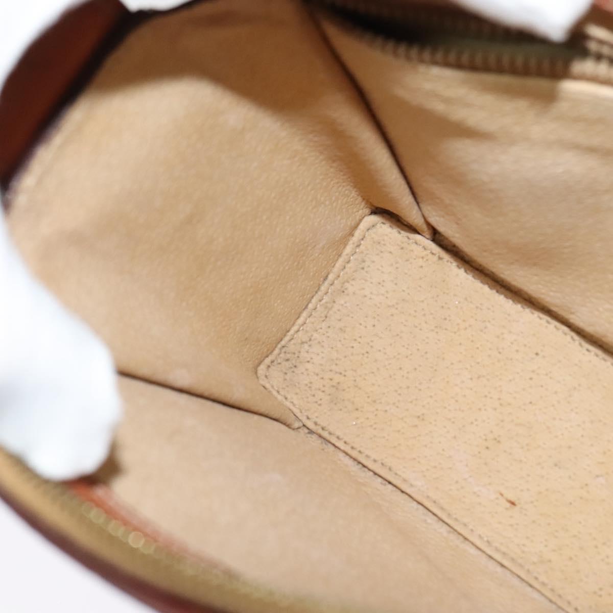 CELINE Macadam Canvas Shoulder Bag PVC Leather Brown Gold Auth 136673