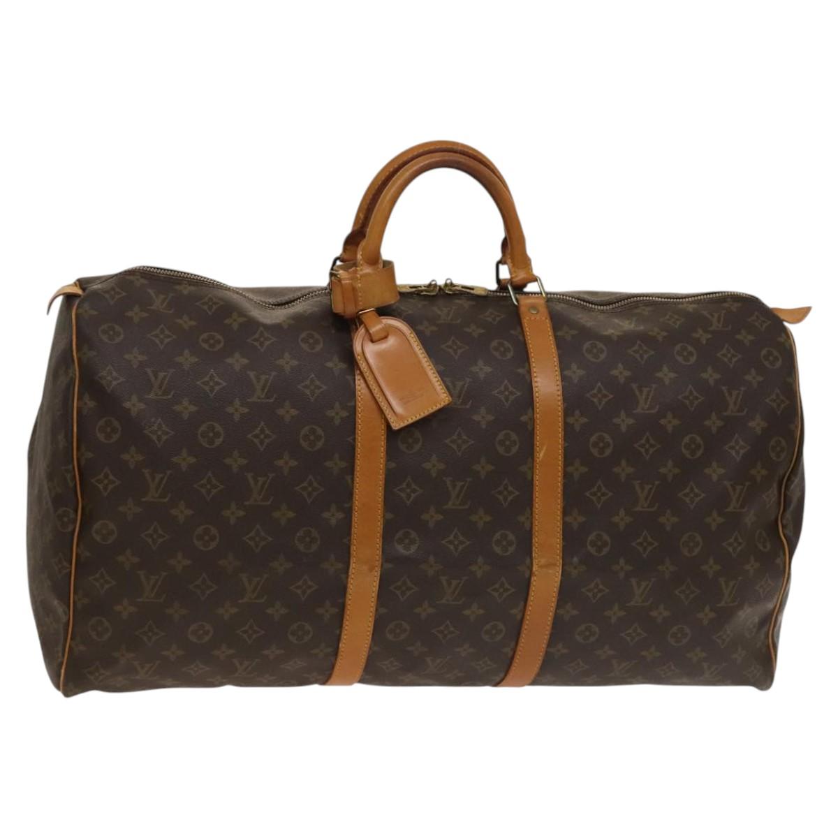 LOUIS VUITTON Monogram Keepall 60 Boston Bag M41422 LV Auth 136677