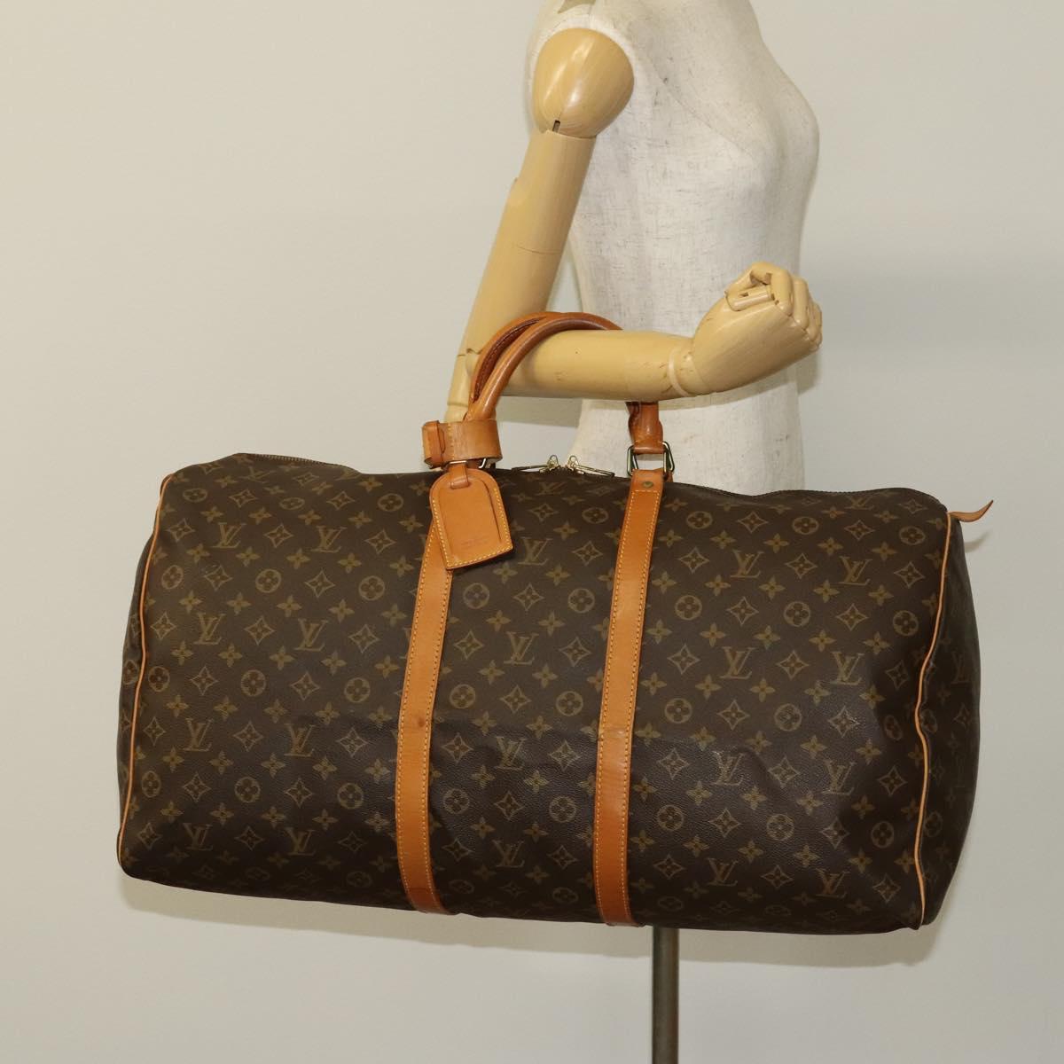 LOUIS VUITTON Monogram Keepall 60 Boston Bag M41422 LV Auth 136677