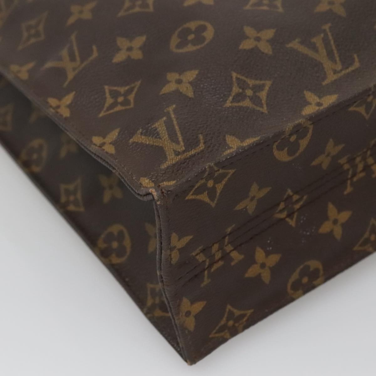 LOUIS VUITTON Monogram Sac Plat Hand Bag M51140 LV Auth 136681