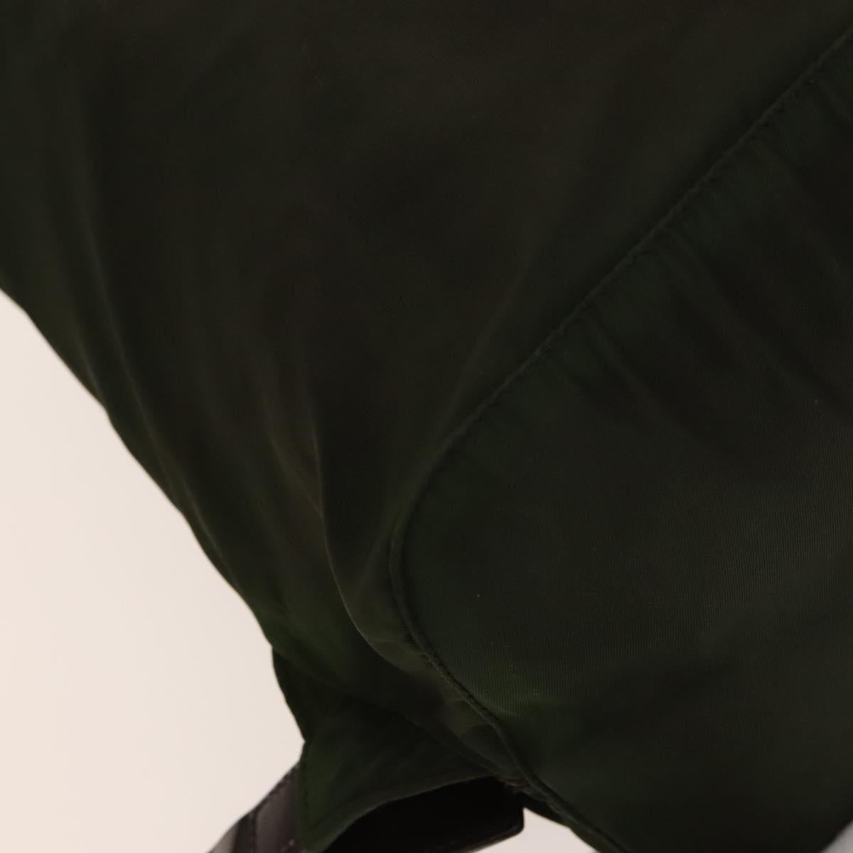 PRADA Backpack Nylon Green Silver Auth 136692