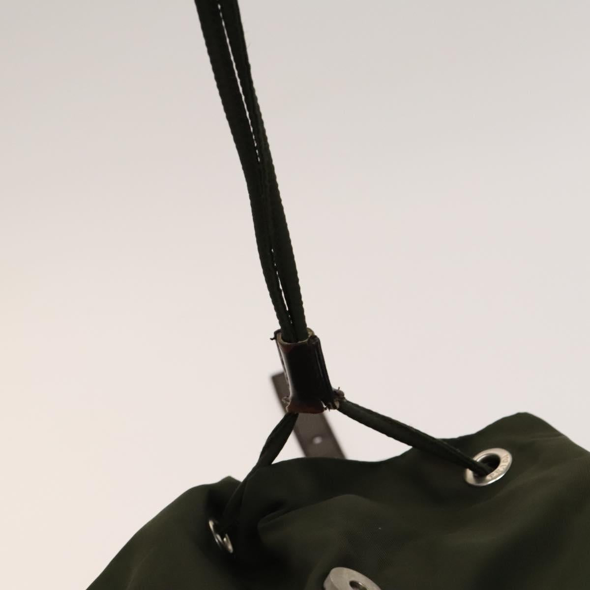 PRADA Backpack Nylon Green Silver Auth 136692