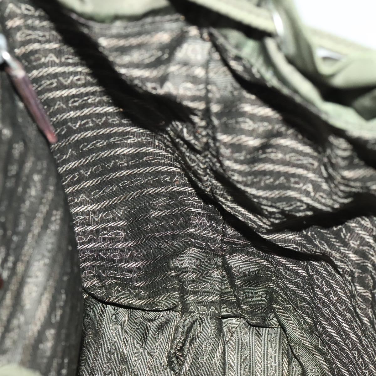 PRADA Backpack Nylon Green Silver Auth 136692