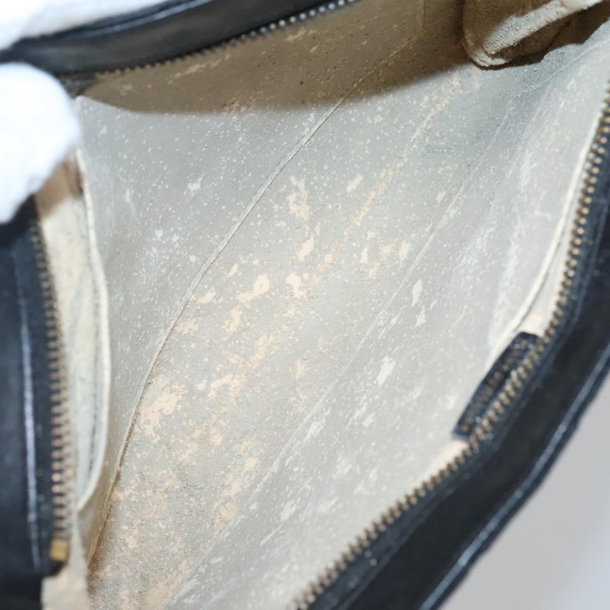 CHANEL Bicolore Clutch Bag Satin Black CC Auth 136693