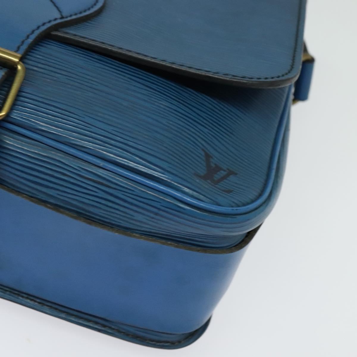 LOUIS VUITTON Epi Cartouchiere MM Shoulder Bag Blue M52245 LV Auth 136712