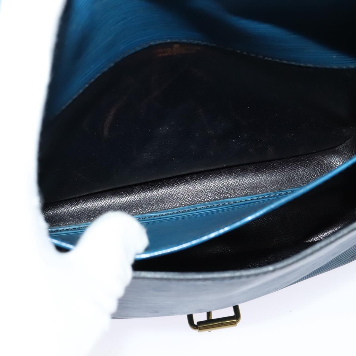 LOUIS VUITTON Epi Cartouchiere MM Shoulder Bag Blue M52245 LV Auth 136712