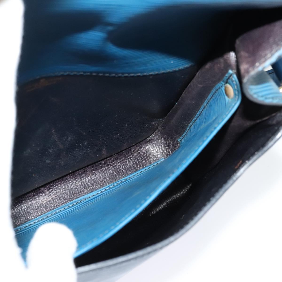 LOUIS VUITTON Epi Cartouchiere MM Shoulder Bag Blue M52245 LV Auth 136712