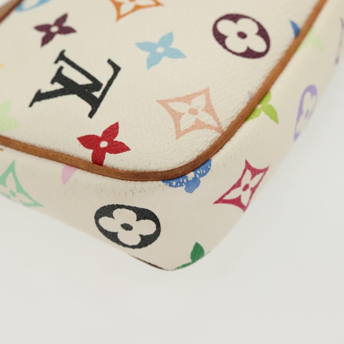 LOUIS VUITTON Monogram Multicolor Pochette Pouch White M92649 LV Auth 136723