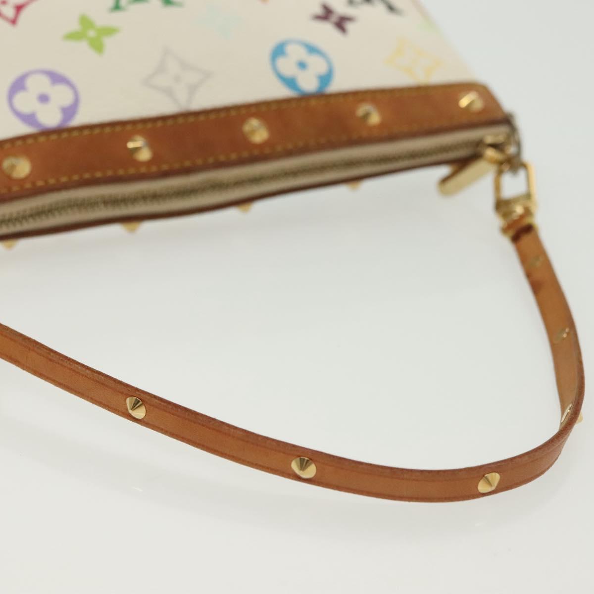 LOUIS VUITTON Monogram Multicolor Pochette Pouch White M92649 LV Auth 136723