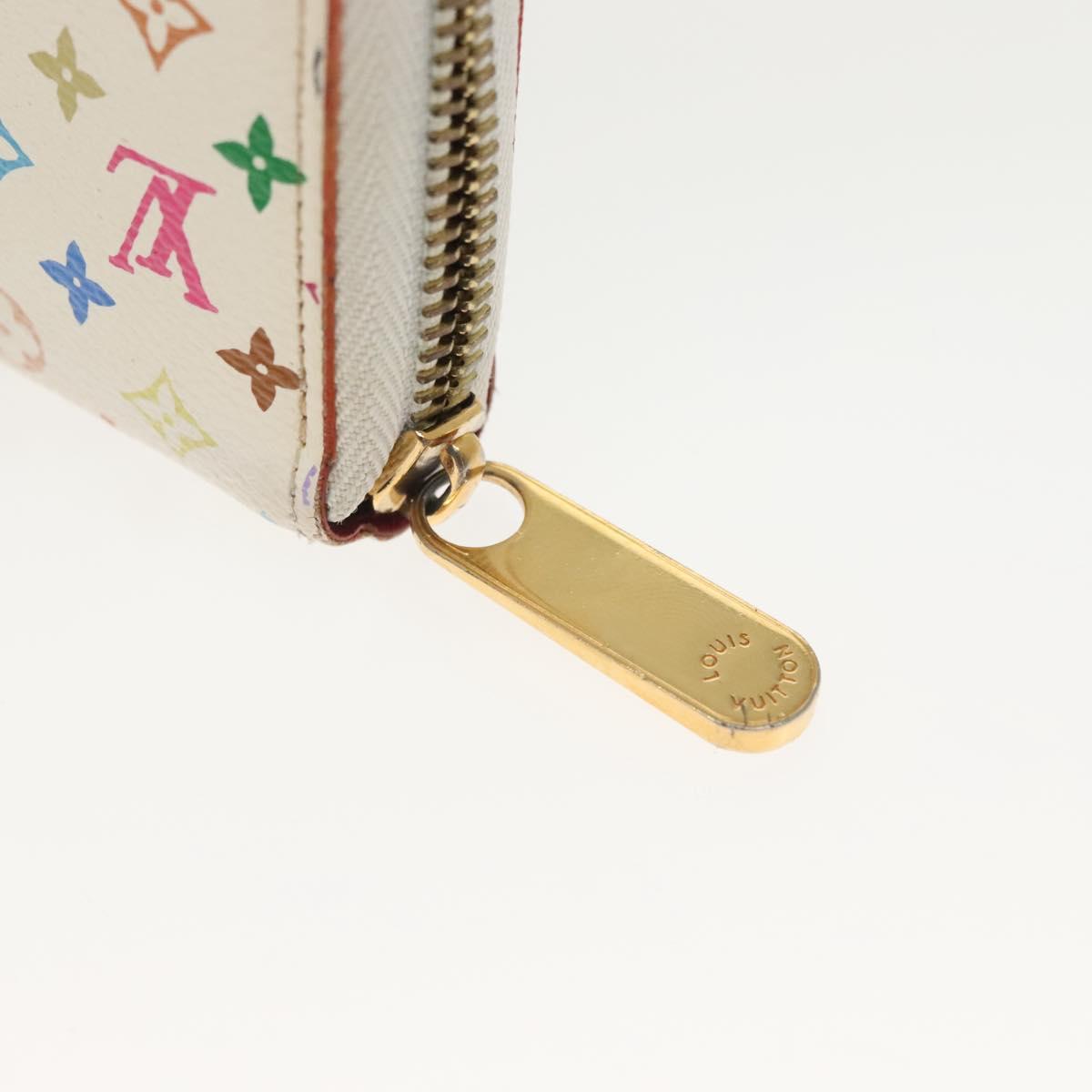 LOUIS VUITTON Monogram Multicolor Zippy Wallet White M60241 LV Auth 136736