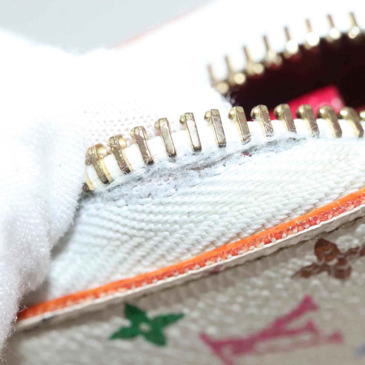 LOUIS VUITTON Monogram Multicolor Zippy Wallet White M60241 LV Auth 136736