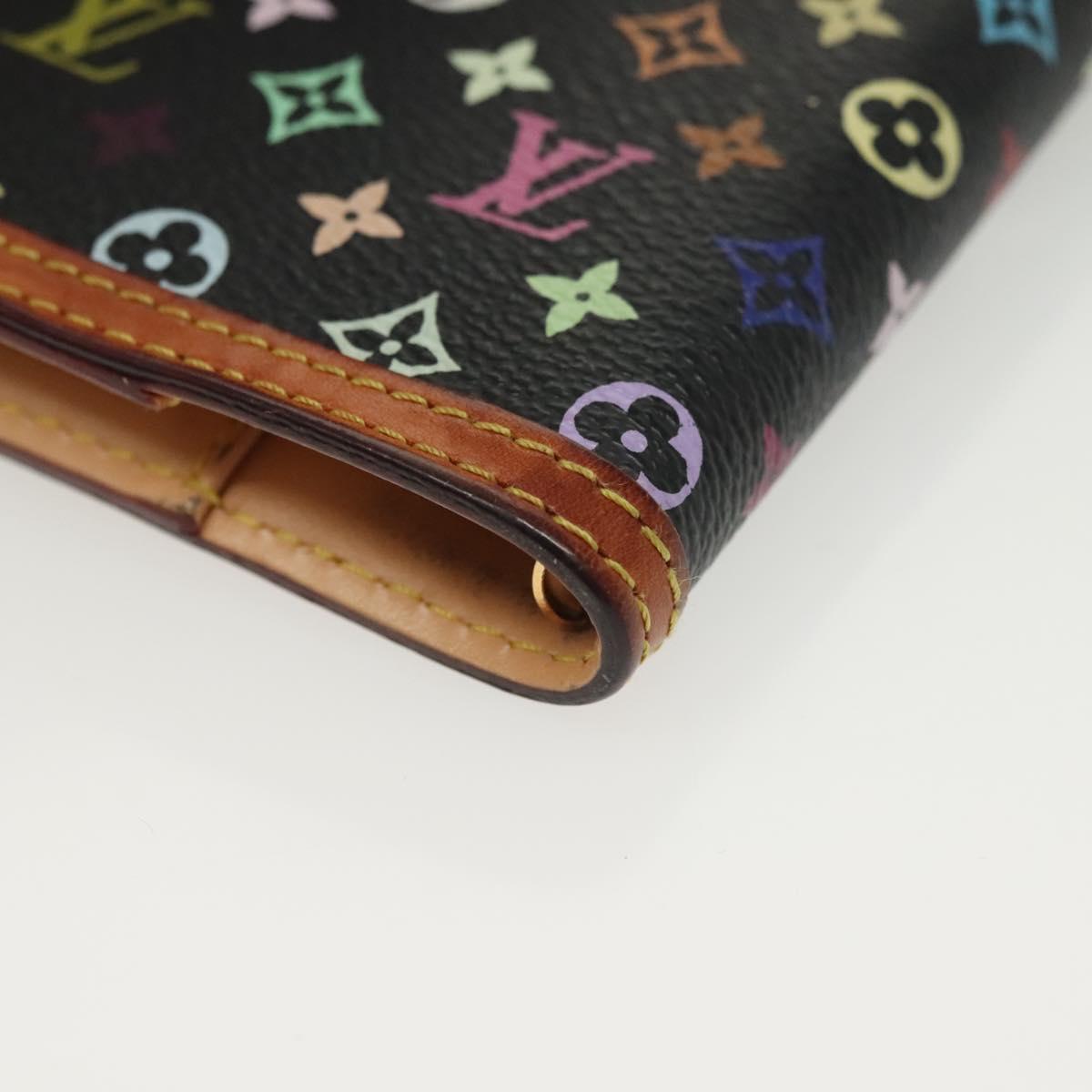 LOUIS VUITTON Multicolor Agenda PM Day Planner Cover Black R20895 Auth 136739