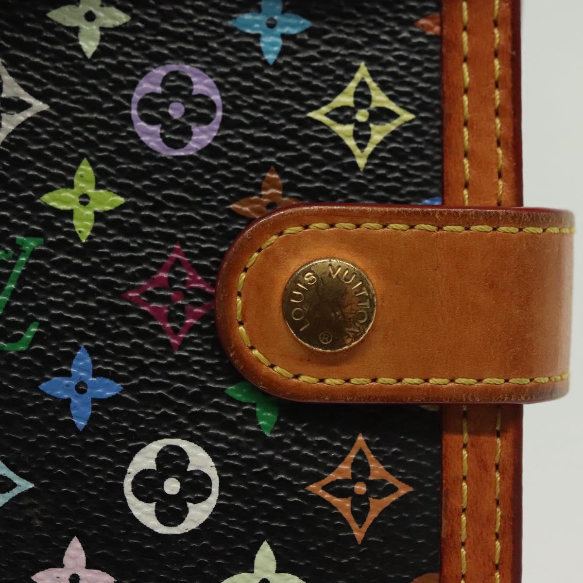 LOUIS VUITTON Multicolor Agenda PM Day Planner Cover Black R20895 Auth 136739