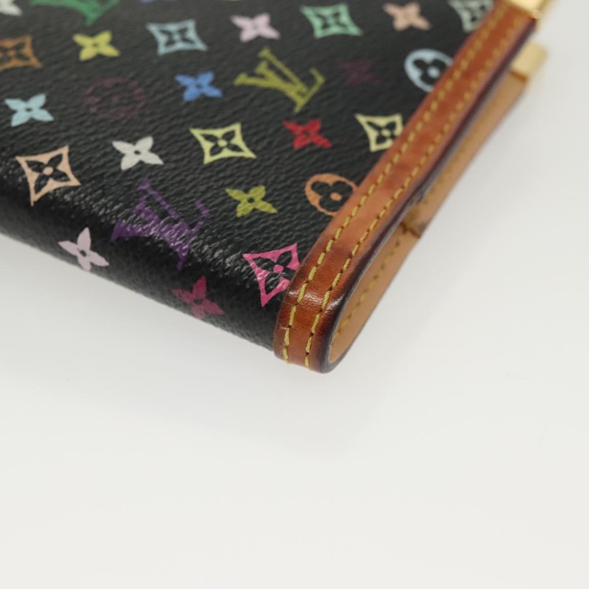 LOUIS VUITTON Multicolor Agenda PM Day Planner Cover Black R20895 Auth 136739