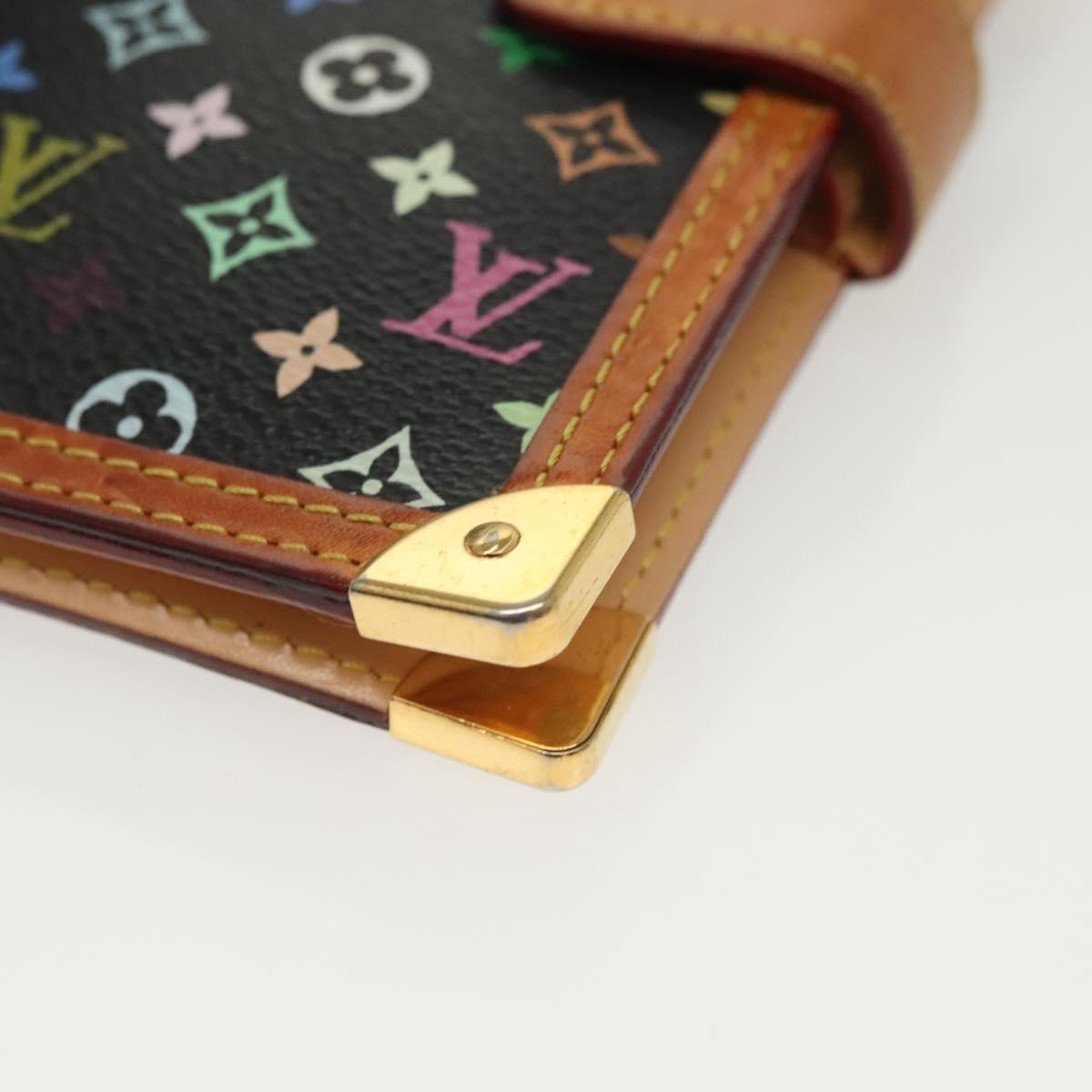 LOUIS VUITTON Multicolor Agenda PM Day Planner Cover Black R20895 Auth 136739