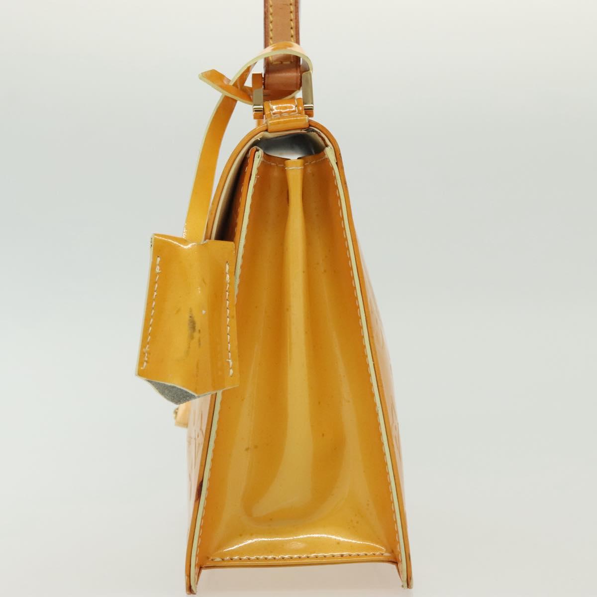 LOUIS VUITTON Monogram Vernis Spring Street Bag Lime Yellow M91068 Auth 136753