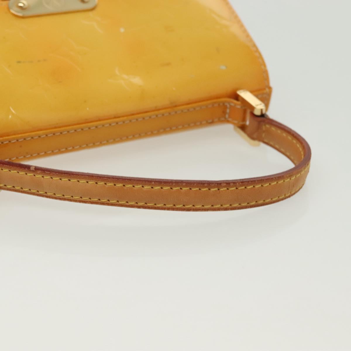 LOUIS VUITTON Monogram Vernis Spring Street Bag Lime Yellow M91068 Auth 136753