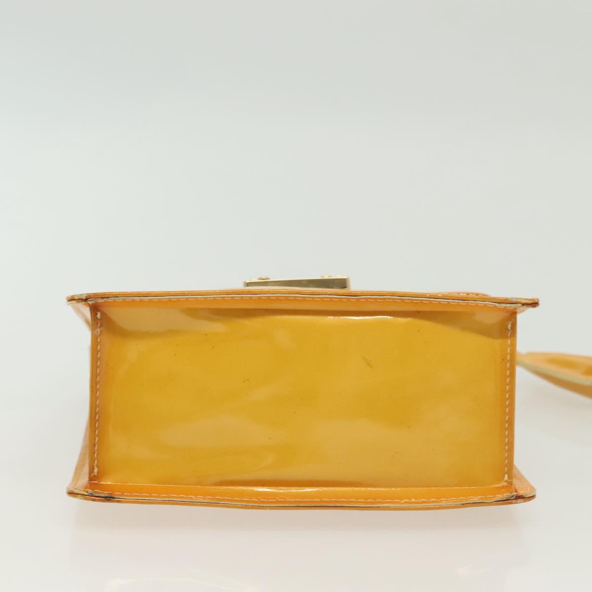 LOUIS VUITTON Monogram Vernis Spring Street Bag Lime Yellow M91068 Auth 136753