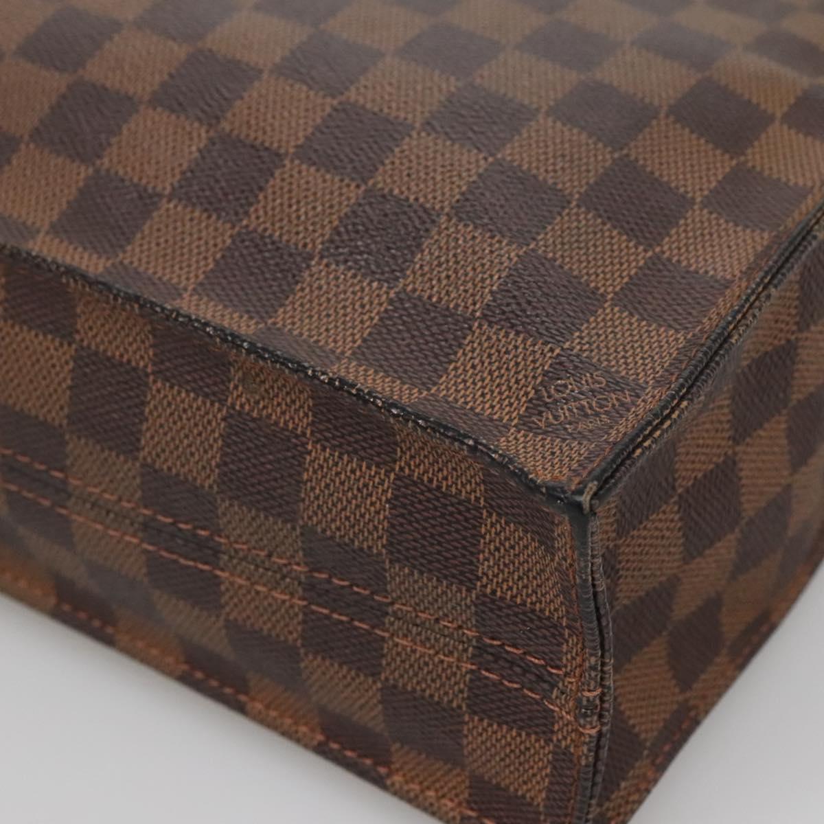 LOUIS VUITTON Damier Ebene Sac Plat Hand Bag N51140 LV Auth 136771