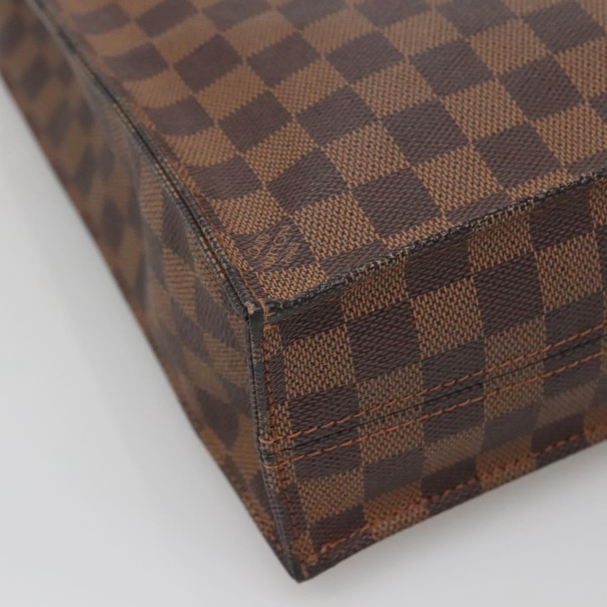 LOUIS VUITTON Damier Ebene Sac Plat Hand Bag N51140 LV Auth 136771