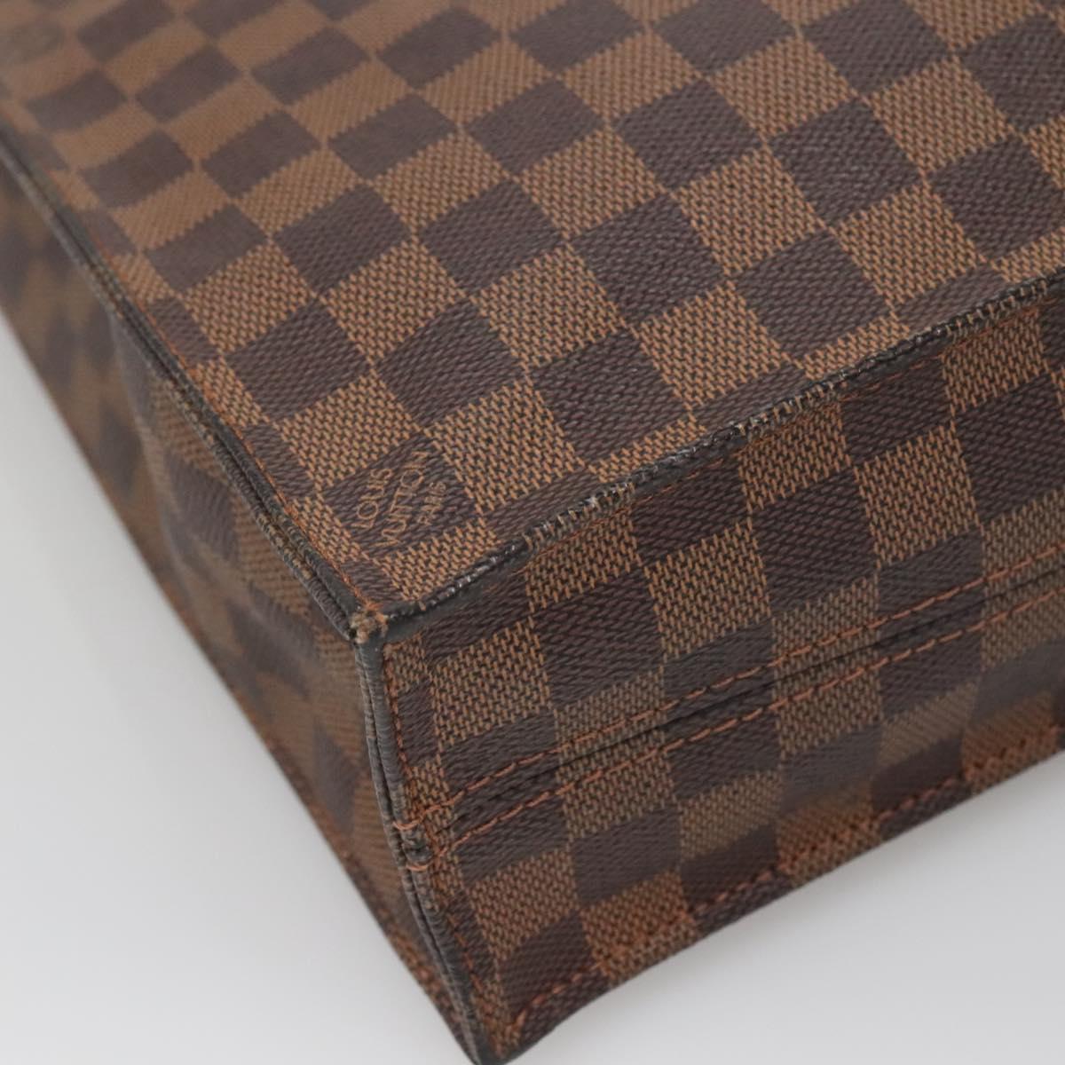 LOUIS VUITTON Damier Ebene Sac Plat Hand Bag N51140 LV Auth 136771