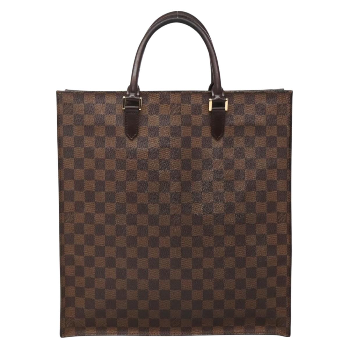 LOUIS VUITTON Damier Ebene Sac Plat Hand Bag N51140 LV Auth 136771