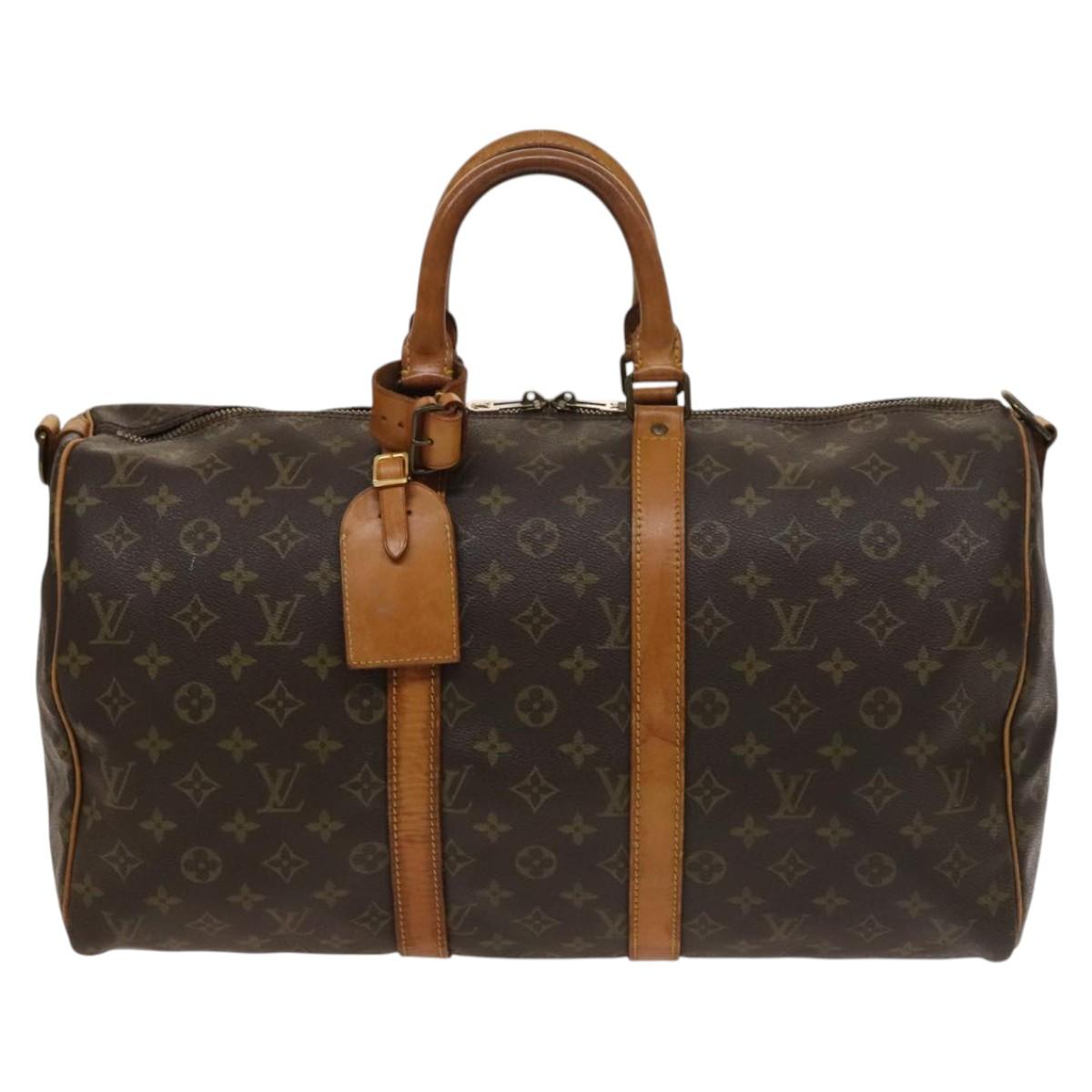 LOUIS VUITTON Monogram Keepall Bandouliere 45 Boston Bag M41418 LV Auth 136778