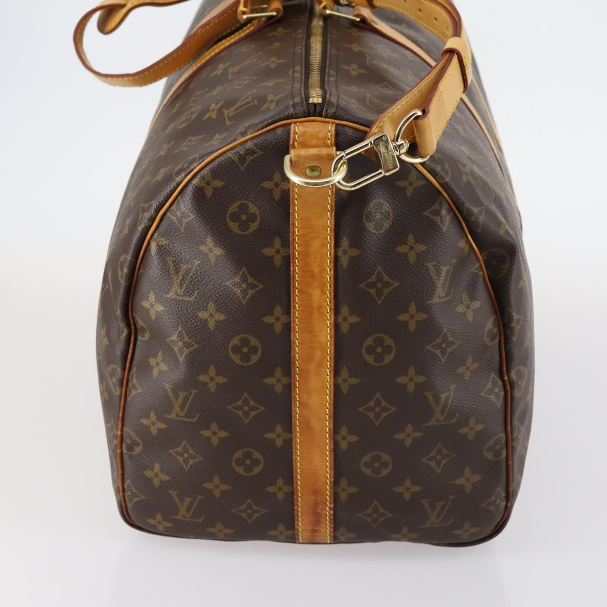 LOUIS VUITTON Monogram Keepall Bandouliere 55 Boston Bag M41414 LV Auth 136784