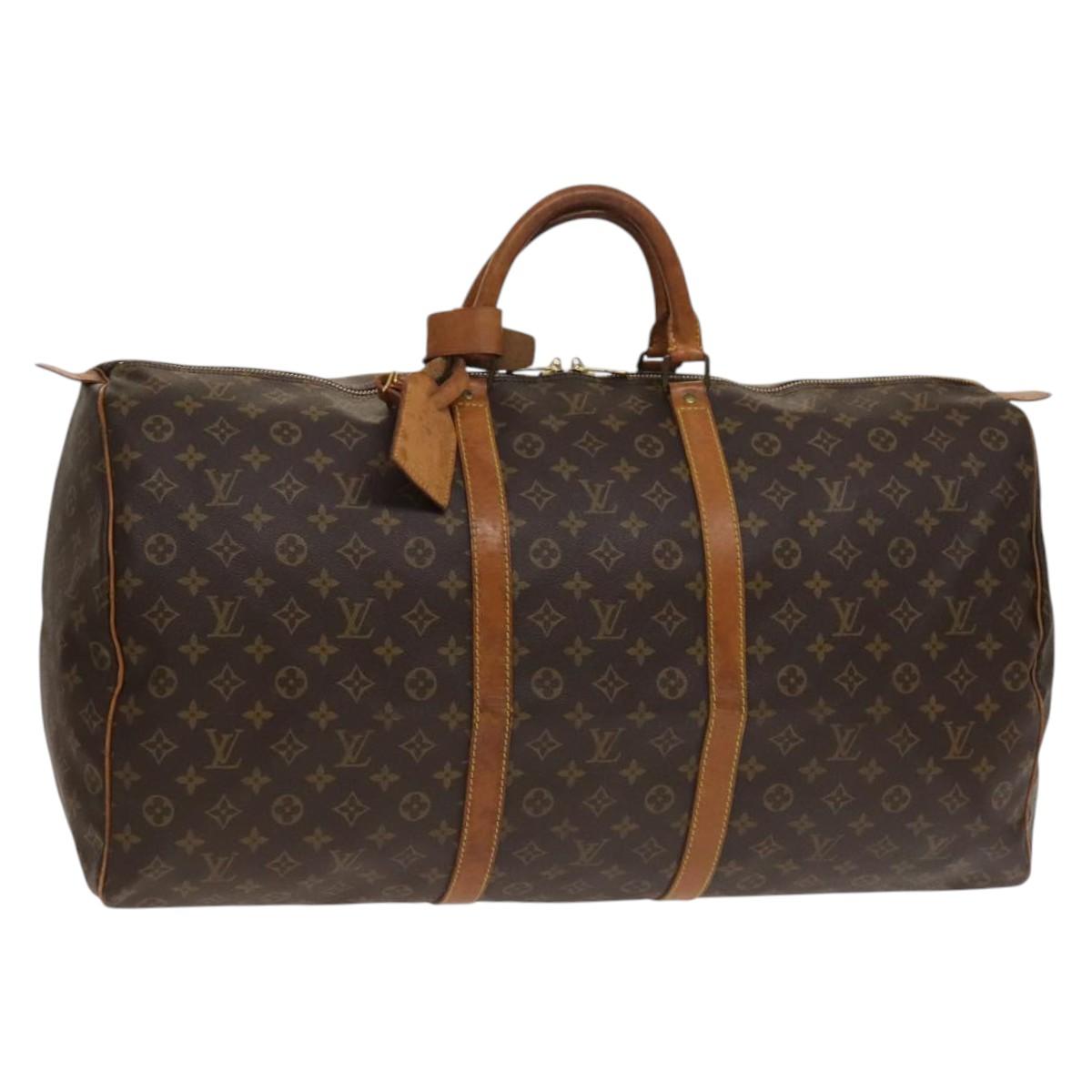 LOUIS VUITTON Monogram Keepall 60 Boston Bag M41422 LV Auth 136786
