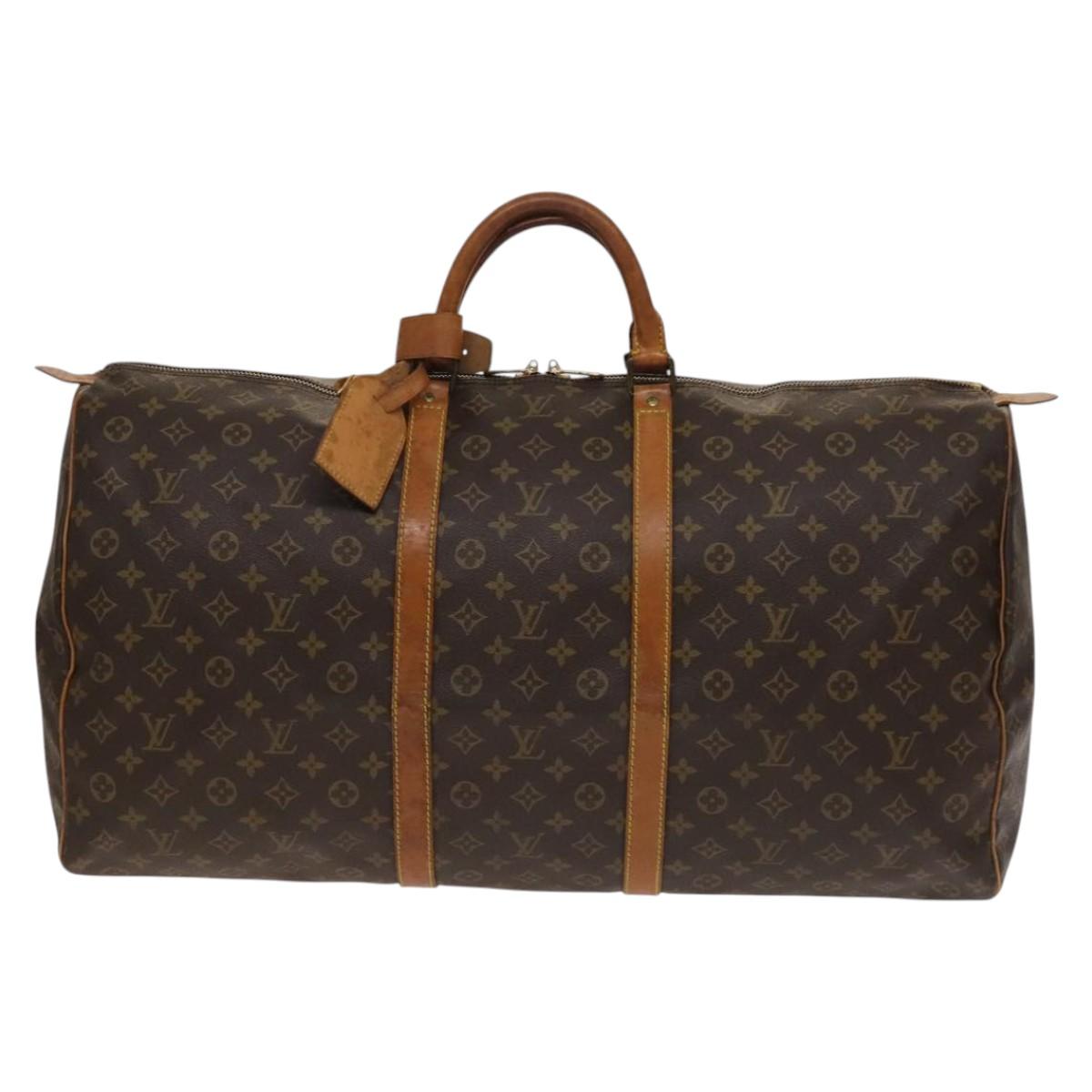 LOUIS VUITTON Monogram Keepall 60 Boston Bag M41422 LV Auth 136786