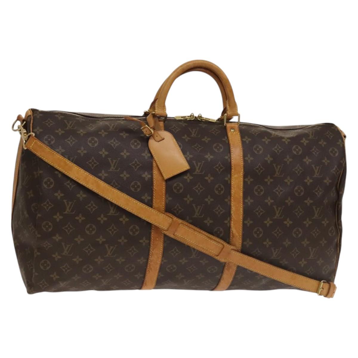 LOUIS VUITTON Monogram Keepall Bandouliere 60 Boston Bag M41412 LV Auth 136788