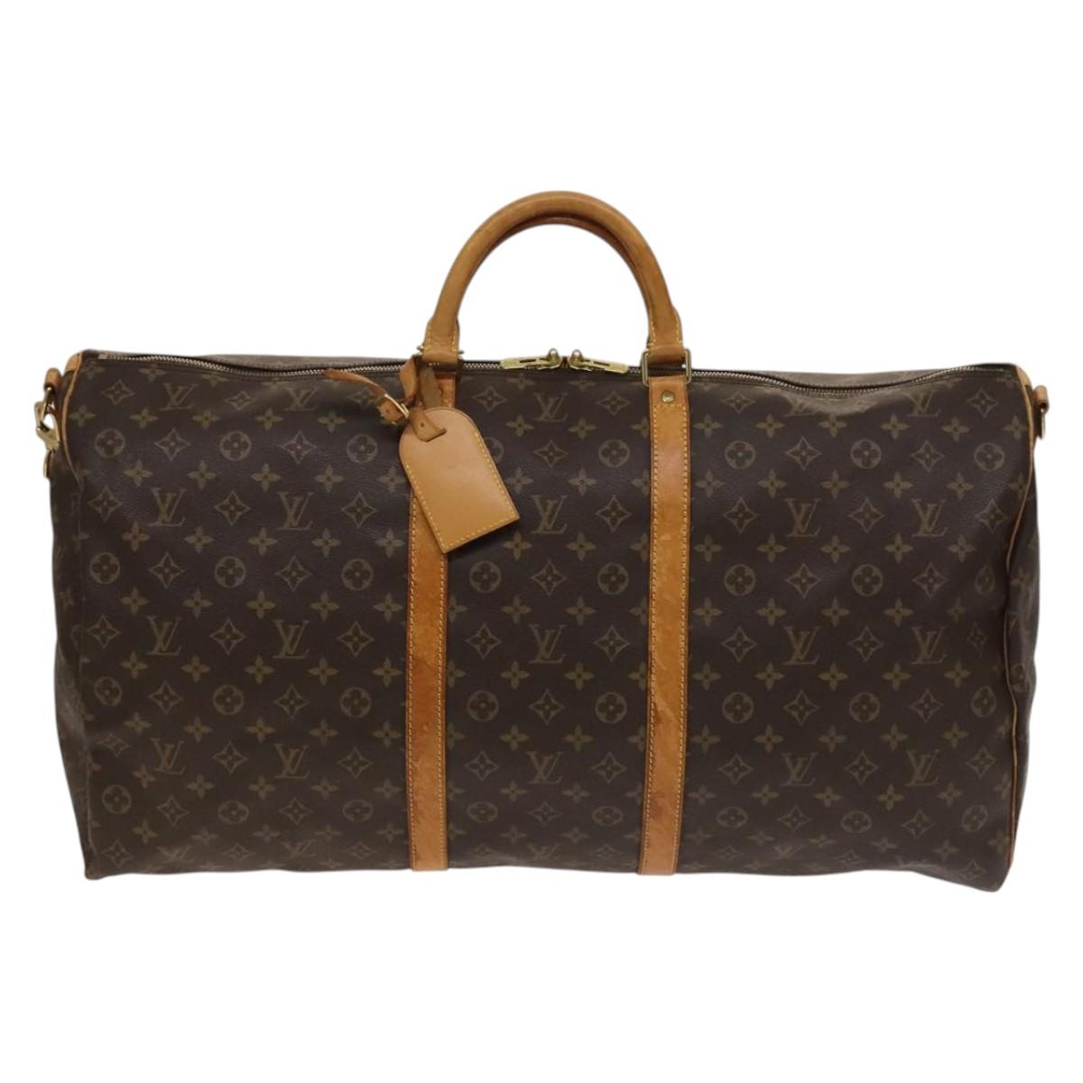 LOUIS VUITTON Monogram Keepall Bandouliere 60 Boston Bag M41412 LV Auth 136788