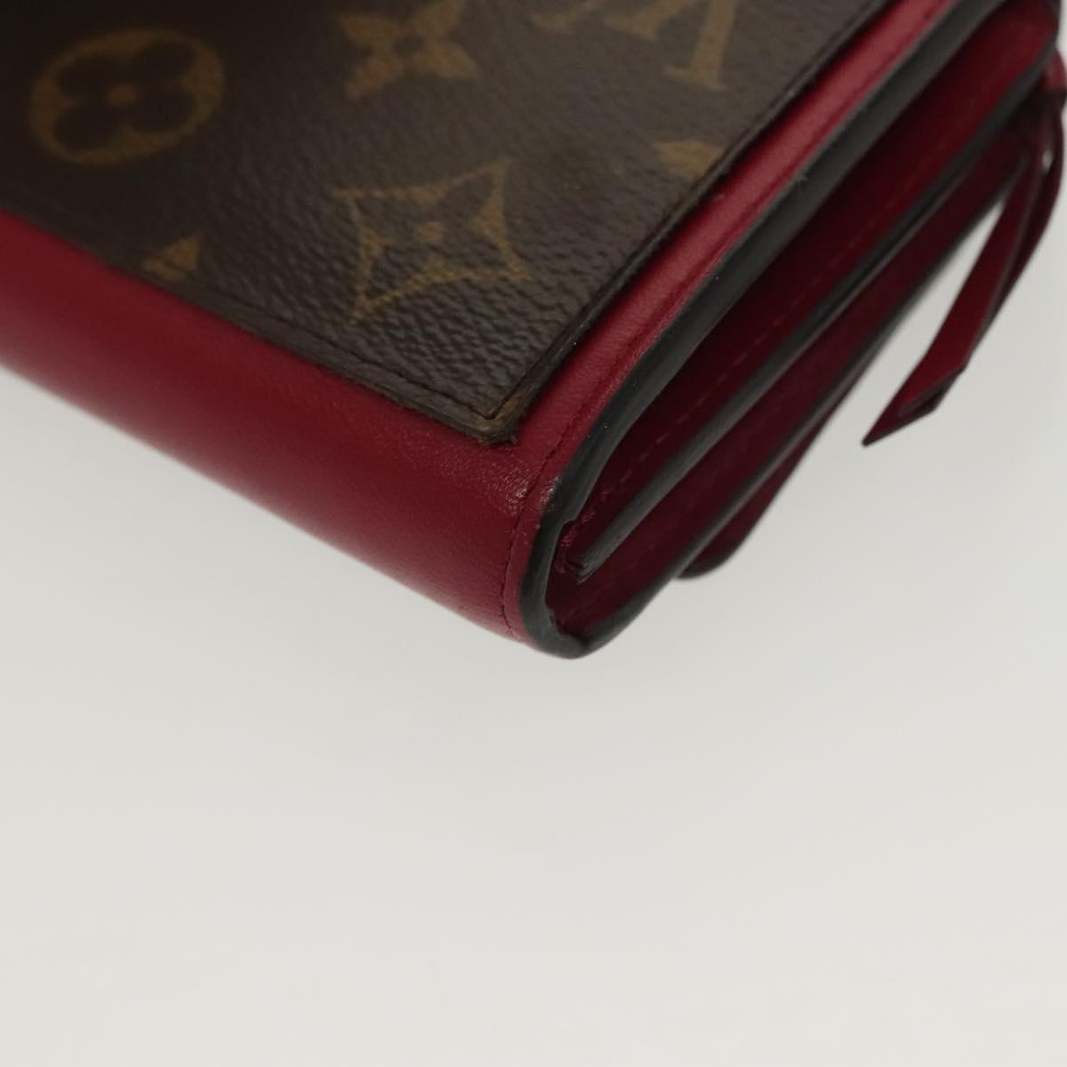 LOUIS VUITTON Monogram Portefeuille Flor Compact Wallet Fuchsia M64588 LV 136794